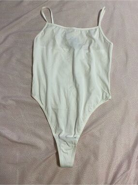 Blush White Spaghetti Strap Bodysuit